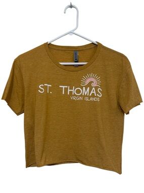 Next Level Apparel St. Thomas Virgin Islands Crop Graphic Tee L